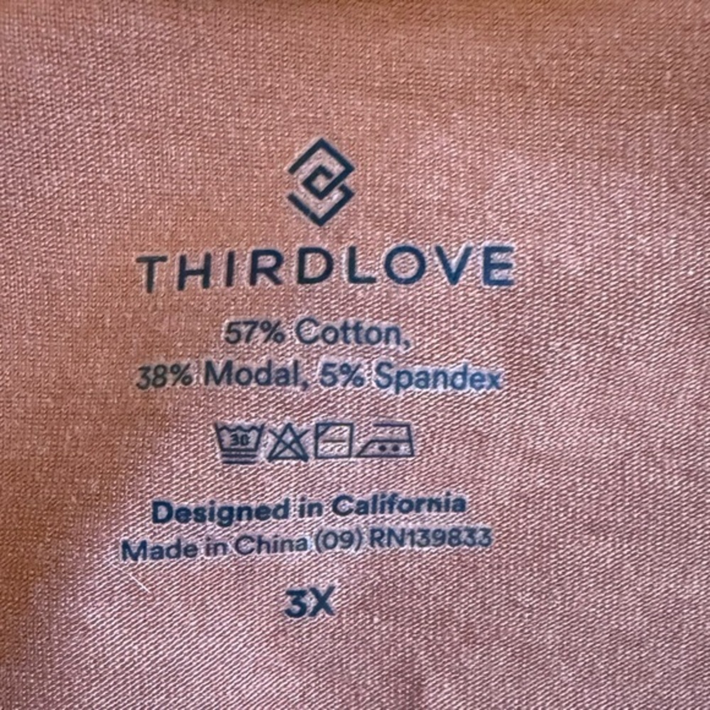 ThirdLove Women’s Henley Top 3X Rust Orange Long Sleeve Modal‎ Blend NWT - Picture 7 of 8